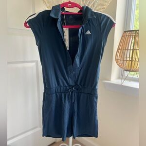Adidas Girls Golf Romper Jumper Onesie One Piece Shorts Juniors Tennis Jumpsuit